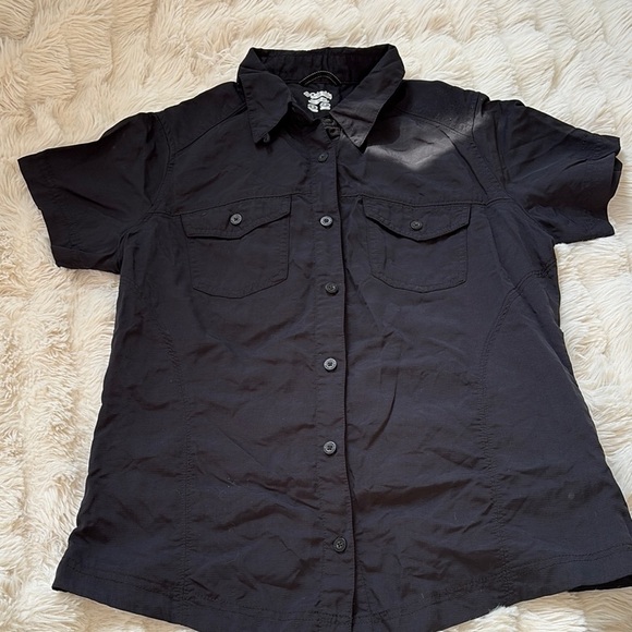 Columbia Black Button Up Shirt Small | Outdoor Hiking Camping Travel Top - Picture 1 of 7